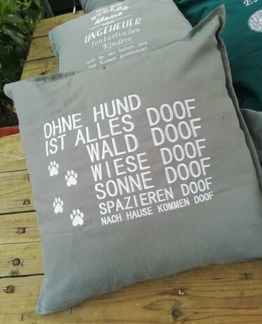 Ohne Hund ist alles doof 13x18 - Sticken