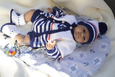 Strickanleitung für Baby's u. Reborns 4-teilig Modell Milo Gr. 50 - Bild 9