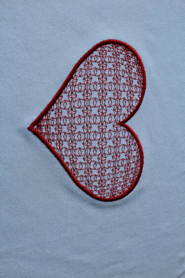 Machine embroidery design lace heart