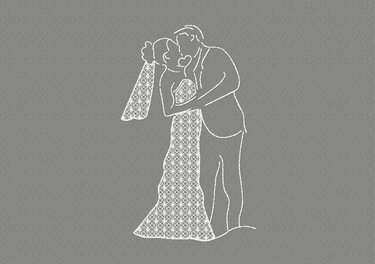 Stickdatei Brautpaar Rahmen 13x18 - Sticken