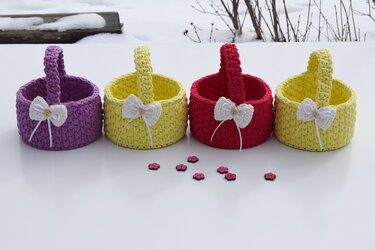 - ROMANTICA - Osterkörbchen mit und ohne Holzboden, an jede Größe anzupassen, Ostern, Utensilo, Geschenk, Frühling, Dekos, Korb, Körbchen, Anleitung 217 - Häkeln