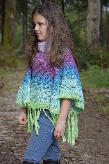 - TANI - Poncho aus einem Bobbel häkeln, alle Größen, auch jedes andere Garn möglich, Frühlingsponcho, 74 Kinder - 56 Damen, Plussize, Anfänger, Anleitung 216 - Bild 7