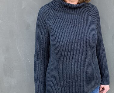 Halbpatentpullover mit Raglanschräge, Strickanleitung