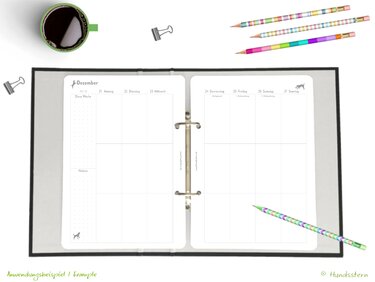 Weekly Planner 1W2P v A5 inserts Dogs A5K22225 - Crafts