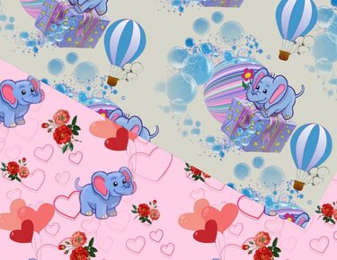 Seamless paper Elephant ,digital paper Birthday - Crafts