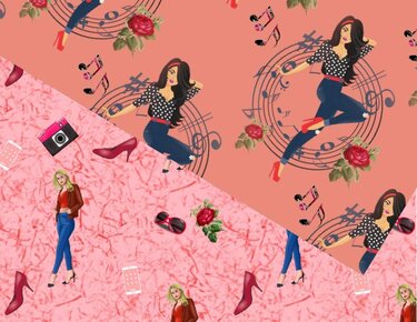 Seamless fashion paper girl - Crafts