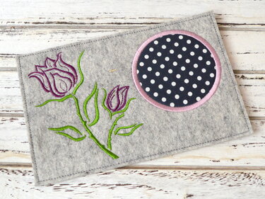 Stickdatei Untersetzer Rose MugRug 13x18cm und 13x20cm - Sticken
