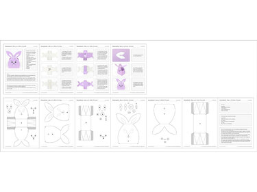 Geschenktasche – Hase, in drei Größen – Bastelanleitung und Vorlagen