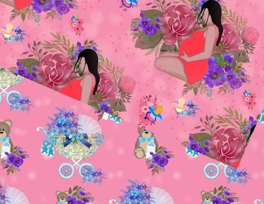 Seamless paper Mom to be,digital papers - Crafts