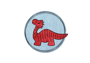 Stickdatei Doodle Button Dino - Rahmen ab 10 cm x 10 cm - Sticken