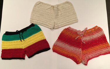 Crochet Shorts, 2 sizes Small/Medium, easy crochet pattern