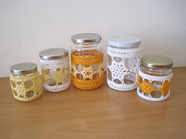 Sterne Deko &ndash; Glas umh&auml;keln (Umfang: +/- 21 cm) H&auml;kelanleitung - Häkeln