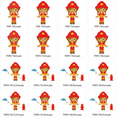 Feuerwehr Frau / Mädchen Stickdatei - Sticken
