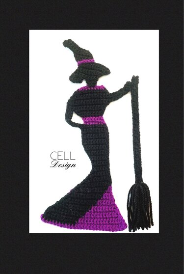 Hexe & Katze Applikation - Häkeln