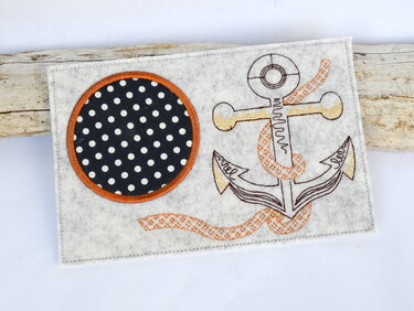 Stickdatei Untersetzer Anker mit Seil MugRug 13x18cm und 13x20cm - Sticken