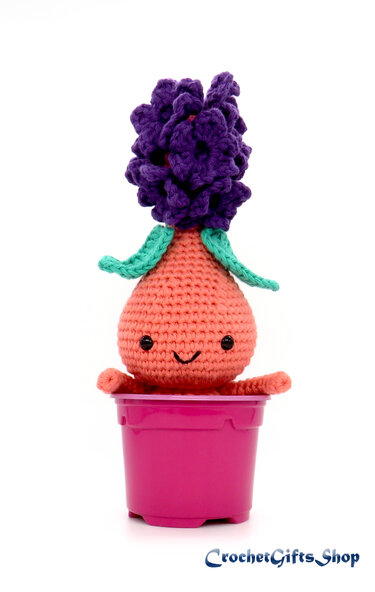 Set Crochet Pattern Amigurumi Flower spring Hyacinth bulb and Baby doll Hyacinth boy and girl