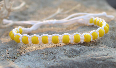 Armbandset "Sunshine" - gekn&uuml;pfte Armb&auml;nder - Basteln