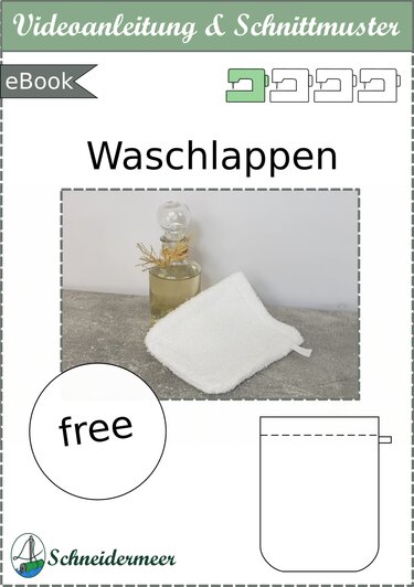 Washcloth – Easy Sewing Pattern in Two Sizes (Free Pattern) A4 + Letter