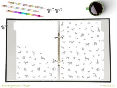 A5 Dividers Tabs w/ pockets Dogs platinum A5D31105 - Crafts