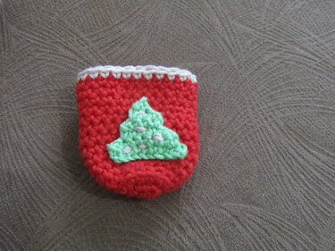 Anleitung Kleines Weihnachtssäckchen mit Baummotiv häkeln