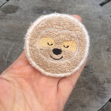 Abschminkpad Faultier Stickdatei ITH 6 cm Waschpad - Sticken