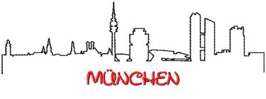 skyline München stickdatei 13x18 - Bild 2