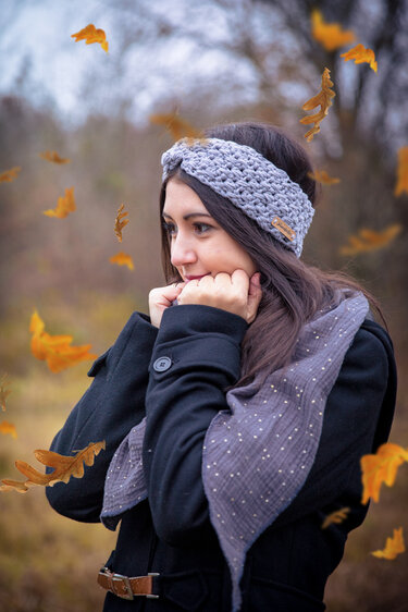 Häkelanleitung Stirnband Blättertanz, individuelle Größen - Bild 10