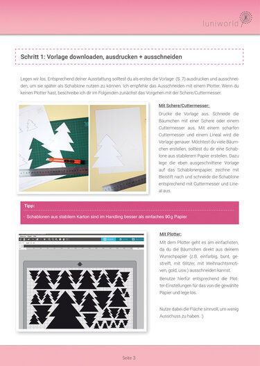 Tannenbaum aus Papier als Tischdeko (Anleitung für Schere + Plotter) - Basteln