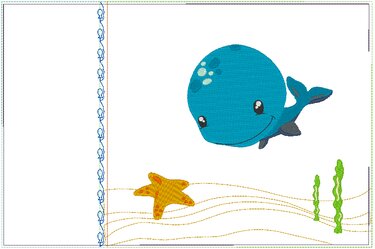 Stickdatei - Wal Kissen und Lätzchen SET ITH - Sticken