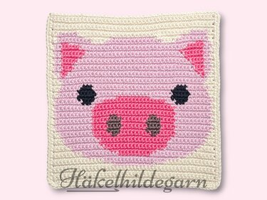 Häkelanleitung Schwein im Quadrat