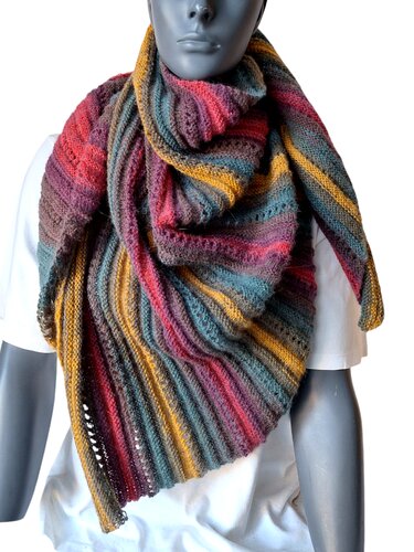 Strickanleitung asymmetrisches, anfängertaugliches Dreieckstuch, Schal #328 - Bild 3