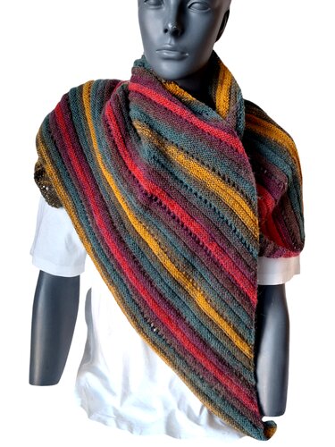 Strickanleitung asymmetrisches, anfängertaugliches Dreieckstuch, Schal #328 - Bild 6
