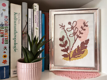 Stickdatei: Line Art - Blumen sticken im Kreuzstich