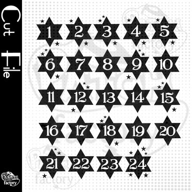 Plotterdatei Adventskalenderzahlen "Stern" - Plotting