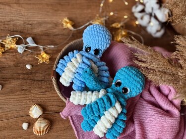 Crochet no sew plush octopus amigurumi pattern - ENG