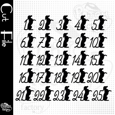 Plotterdatei Adventskalenderzahlen "Hund" - Bild 2