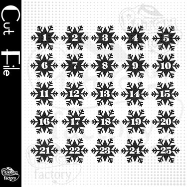 Plotterdatei Adventskalenderzahlen "Schneeflocke" - Plotting