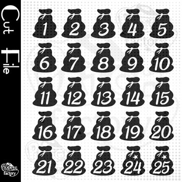 Plotterdatei Adventskalenderzahlen "Sack" - Plotting
