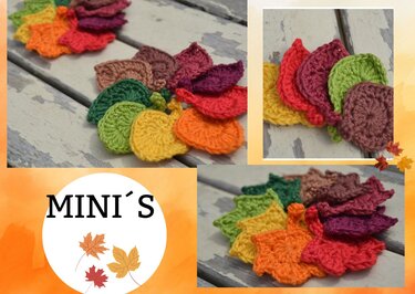 + HERBST BUNDEL + 5er Set, Herbstdeko häkeln, Blätter und Kürbisse