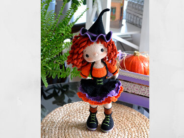 Häkelanleitung für Amigurumi-Puppe, Häkelspielzeug, Halloween-Hexe Lizzy - Bild 6