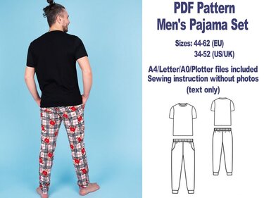 Men's Pajama Sewing Pattern PDF Men's Sewing Pattern PDF Christmas Patterns