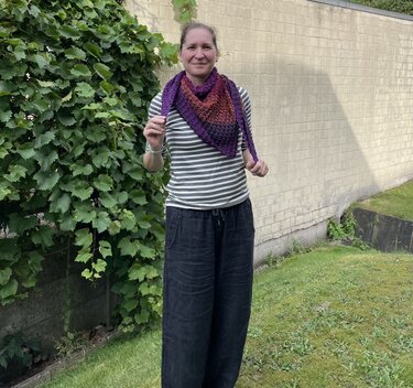 Häkelanleitung asymmetrisches Tuch mit dichtem Muster -Für Fortgeschrittene - Bild 7