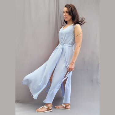 Schnittmuster, Sommerkleid, Gr. 34 - 50, langes Kleid, ärmellos, ohne Ärmel - Nähen