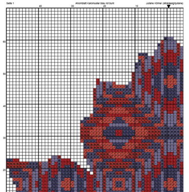 Ahornblatt im Karomuster Stickvorlage Kreuzstich PDF-Datei - Sticken