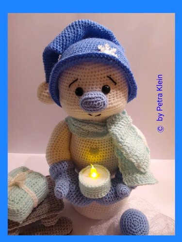 Häkelanleitung / Amigurumi / Schneemann mit Schlitten