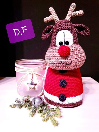 Rentier Rüdiger und Elch Elmo als Dekofigur oder Geschenksäckchen - Häkeln