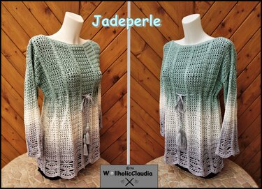 Häkelanleitung Tunika / Pullover "Jadeperle" - Bild 5