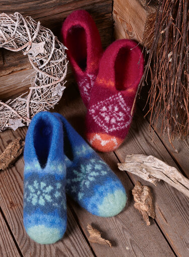 Gestrickte Filzpuschen Malte - Felting