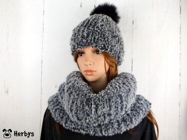 Strickanleitung Mütze & Loop "Kuschelfell"