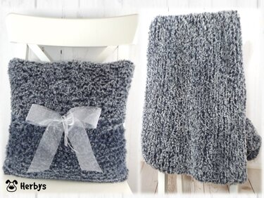 Strickanleitung Kissen & Decke "Kuscheltime"